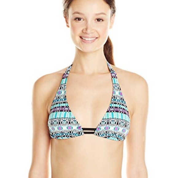 Hurley Geometric Aqua & Black Bikini Medium NEW - Picture 1 of 8
